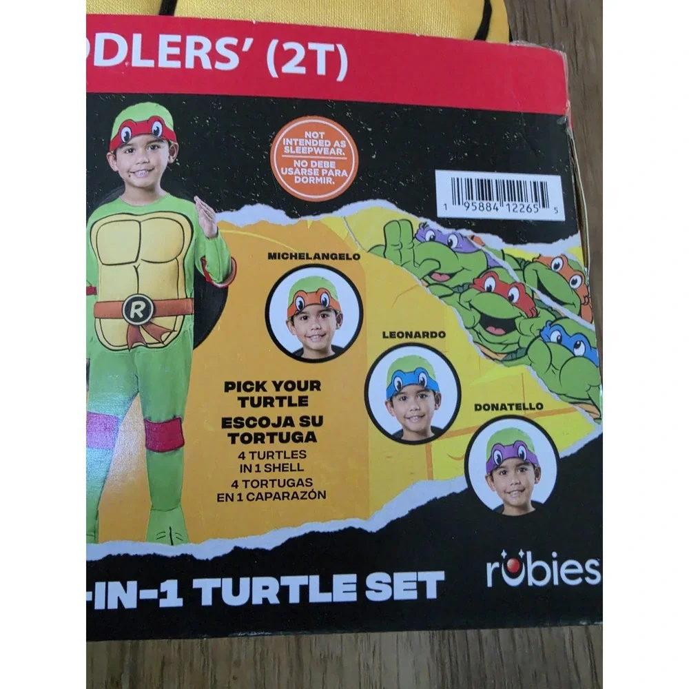 Teenage Mutant Ninja Turtles 4-in-1 Halloween Costume for Toddler 2T By Rubies